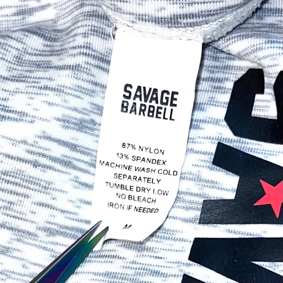 🚫SOLD! 🏋🏻‍♀️•NWOT |•SAVAGE BARBELL•| 🏋🏻‍♀️ Heathered Capri Leggings - Picture 9 of 11